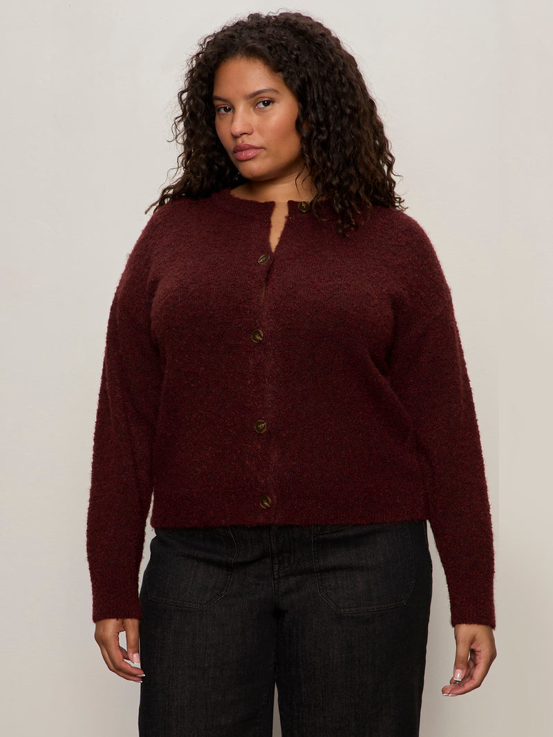 Boucle Cardi Dark Crimson Extended Sizing alt 1