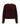 The Sanctuary Clothing boucle cardi in dark crimson features long sleeves, a round neckline, and five brown front buttons.