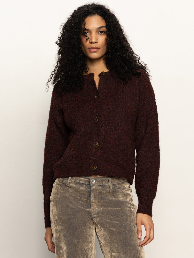 Boucle Cardi Dark Crimson