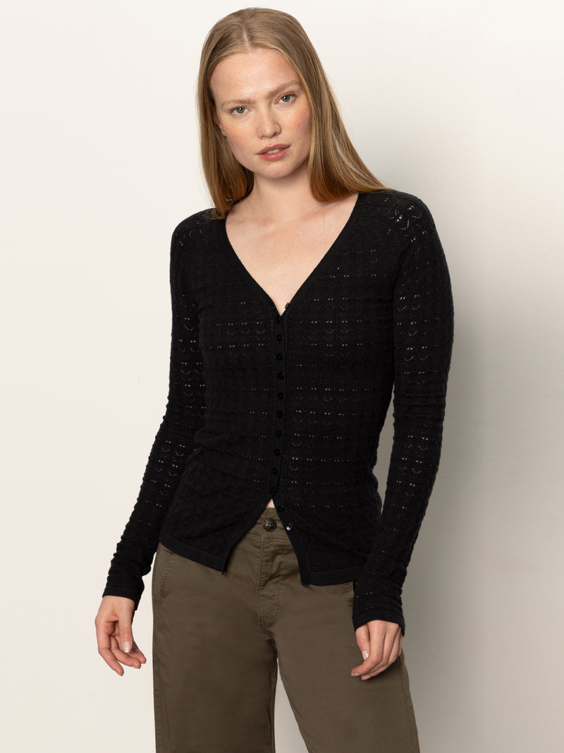 Fitted Raglan Cardi Black alt 1