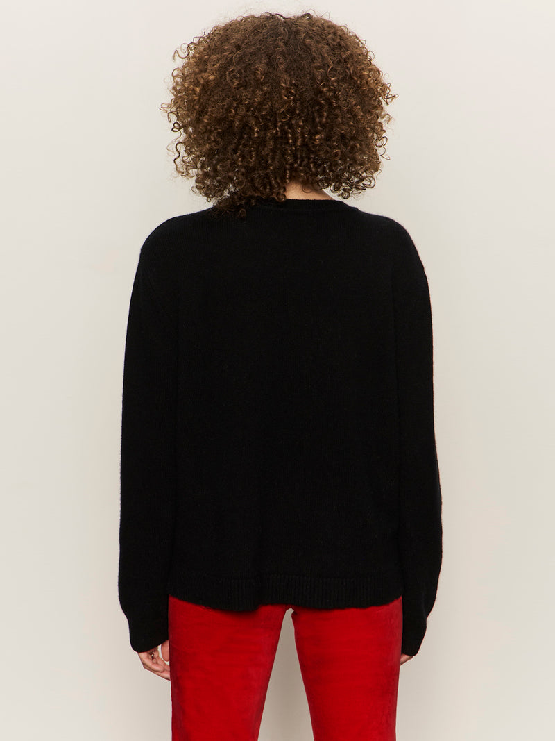 Life Of The Party Cashmere Sweater Black With Chalk alt 3