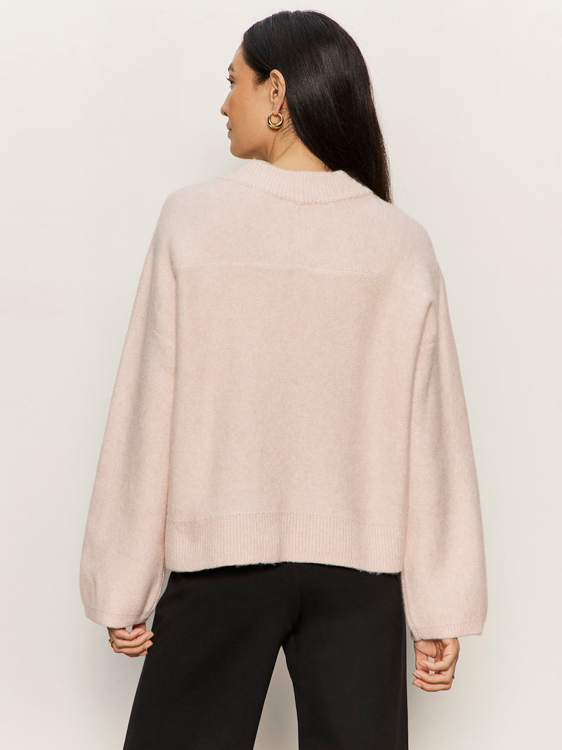 Dreamy V Neck Sweater Heather Rose alt 1