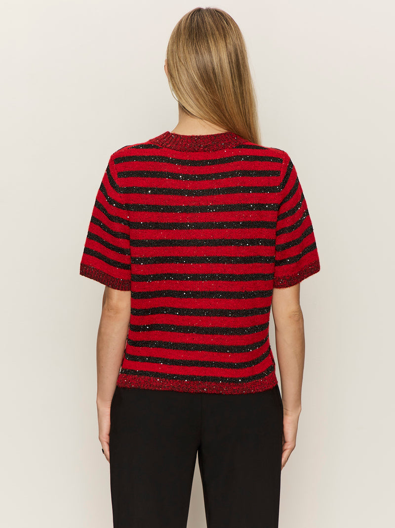 Short Sleeve Shine Sweater Tee Cherry Lacquer Shine alt 3