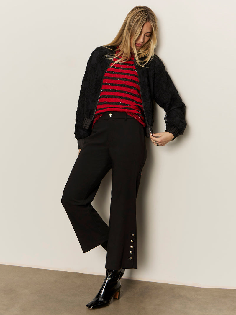 Short Sleeve Shine Sweater Tee Cherry Lacquer Shine alt 5