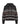 The Zip-Up Fairisle Hoodie Mocha Fairisle by Sanctuary Clothing is a dark gray hooded zip-up sweater with white and brown geometric patterns on the chest, sleeves, and hem, finished with ribbed cuffs and hem.
