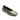 The gigi ballet flat black kalamata by Sanctuary Clothing features a shiny olive green finish, rounded toe, and slightly raised heel, shown on a white background.