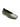 The gigi ballet flat black kalamata by Sanctuary Clothing features a shiny olive green finish, rounded toe, and slightly raised heel, shown on a white background.