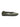 The gigi ballet flat black kalamata by Sanctuary Clothing features shiny olive green patent leather, a rounded toe, and a low black sole, shown from the side on a white background.