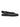 The kitchy slingback flat black by Sanctuary Clothing is a black leather flat shoe with a rounded toe and an adjustable heel buckle, displayed in side profile against a white background.