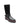 The milena boot black by Sanctuary Clothing features a black mid-calf design with a low block heel, side buckle strap, smooth leather foot, suede upper, and a thick sole accented by brown trim.
