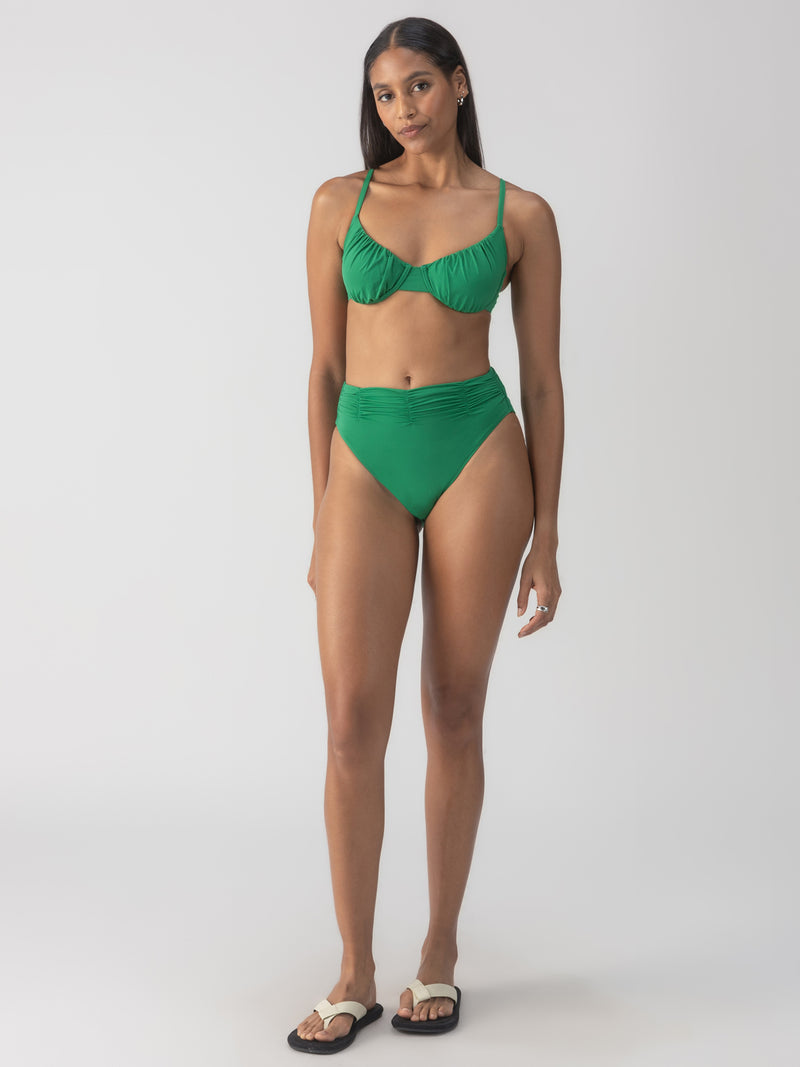 Beach Goddess Excess Shirr Waist Bikini Bottom Perky Palm alt 3