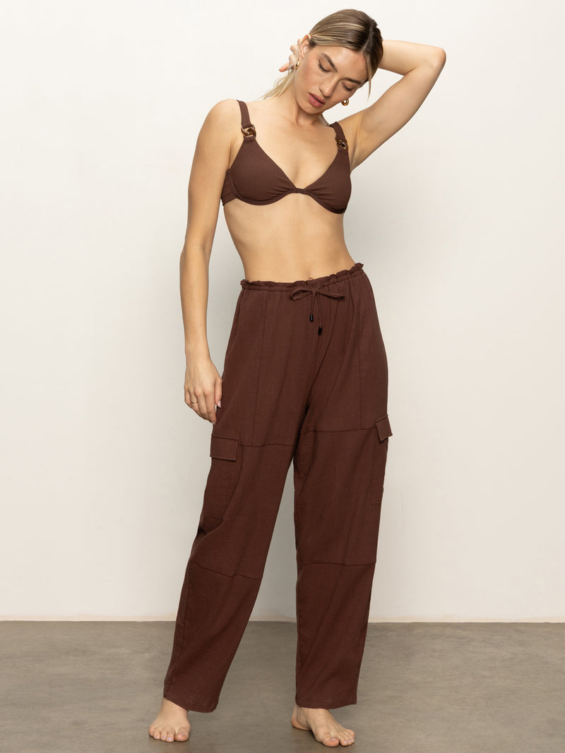 Coastal Covers Baggy Barrel Cargo Pant Espresso alt 5