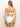 A person with long blonde hair is facing away, showcasing the Sanctuary Clothing refresh rib bandeau white against a plain background.