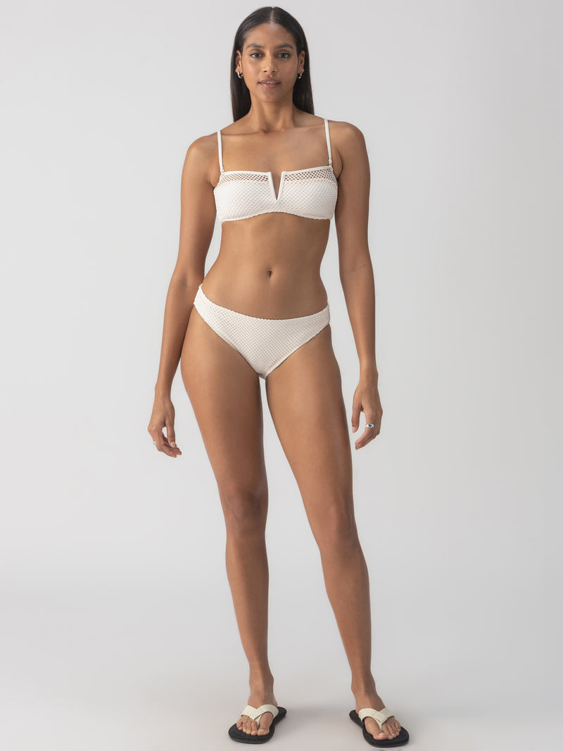 Sea Crochet Hipster Bikini Bottom White Sand alt 3