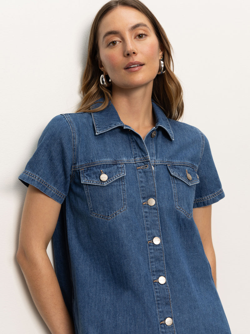 Denim Shiftdress Medium Wash alt 1