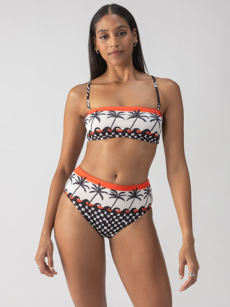 Beach Conversations Reversible High Rise Bikini Bottom Black alt 2