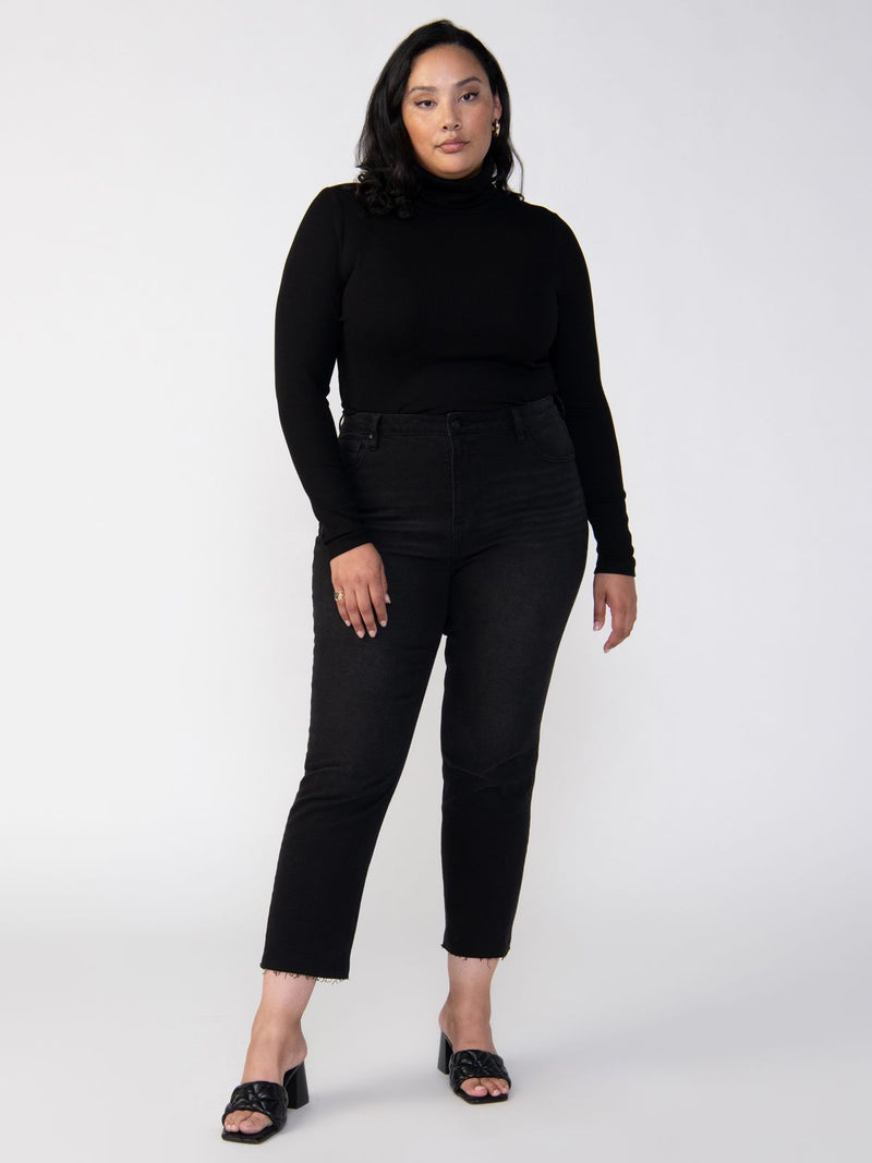 Essential Turtleneck Top Black Extended Sizing alt 2