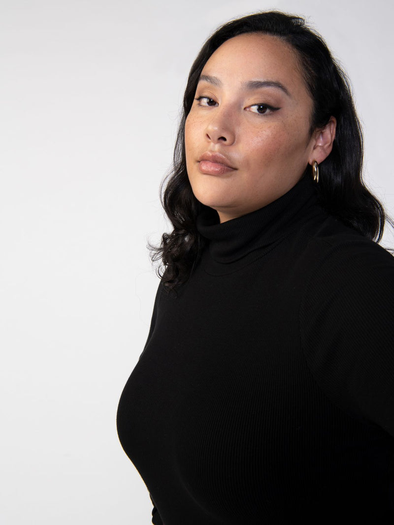 Essential Turtleneck Top Black Extended Sizing alt 3