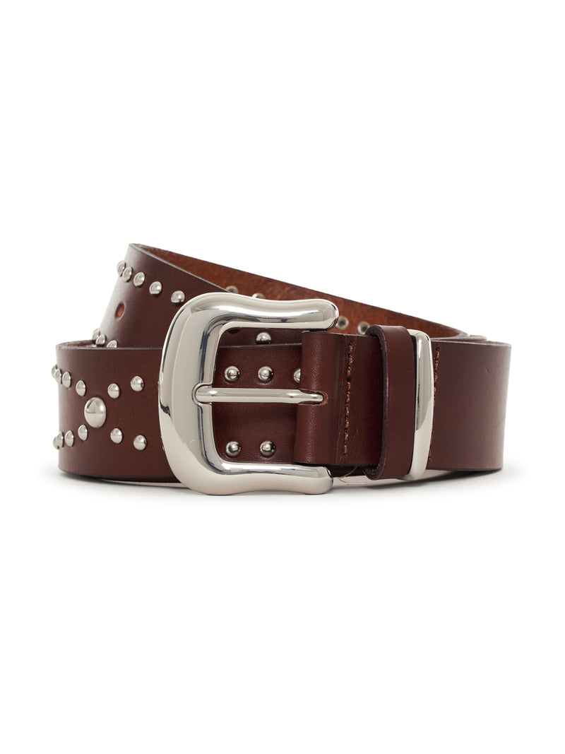 Rowan Studded Belt Mahogany alt 1