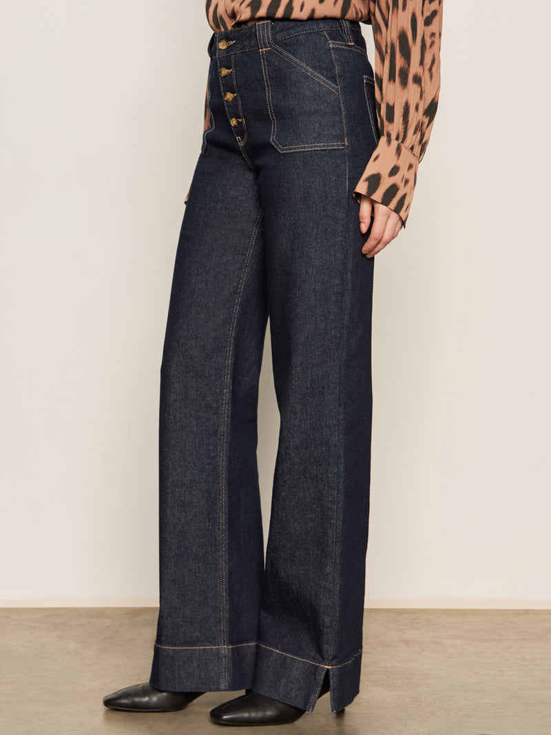 Ekara Slim Wide Jean Indigo Dark Rinse Wash alt 2