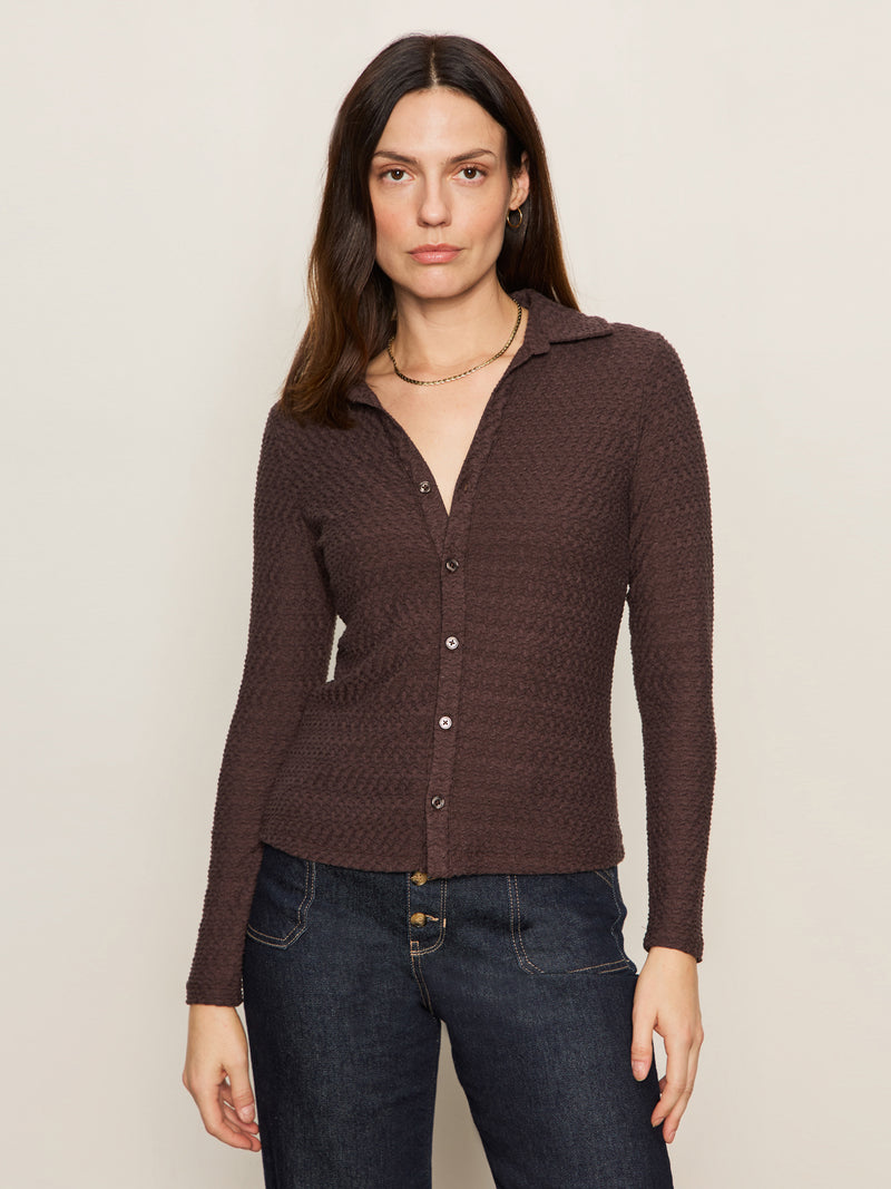 Textured Knit Dreamgirl Top Semi Sweet alt 3