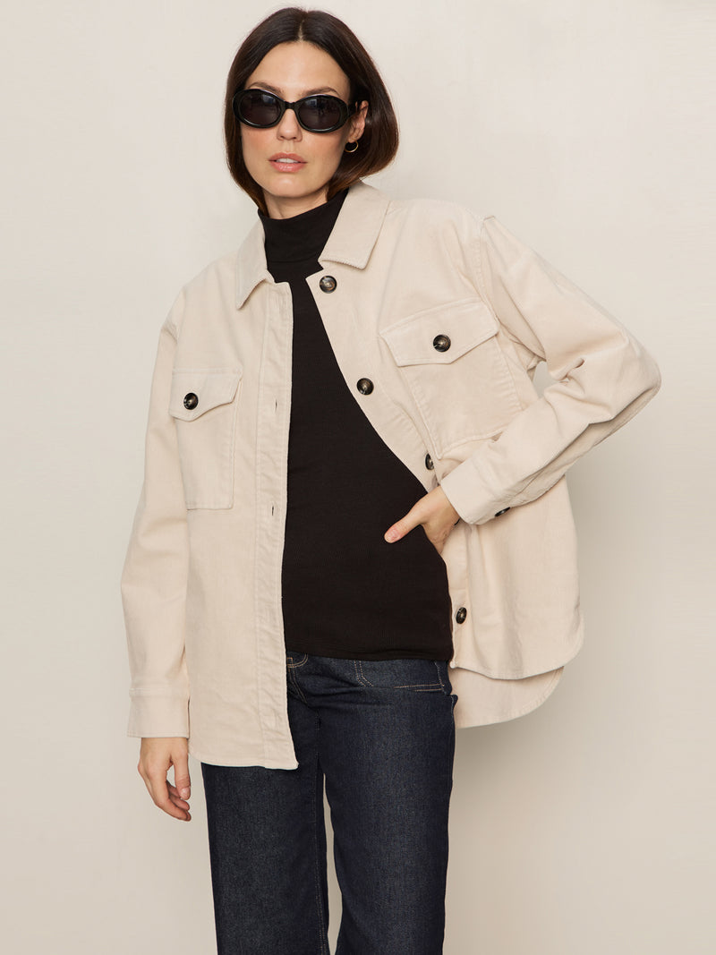 The Corduroy Shacket Mother Of Pearl