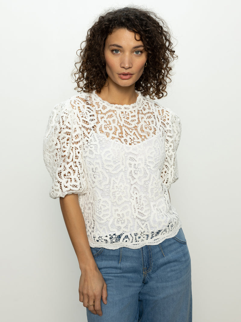 Cherished Lace Tee White alt 1