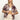 A woman with long blonde hair models the Sanctuary Clothing sanc souvenir shirt mesa palm—a short-sleeve brown shirt with a beige palm leaf design—layered over a white crop top and high-waisted cream pants against a light backdrop.