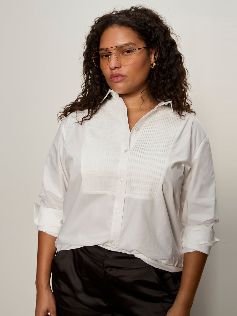 New Era Tuxedo Shirt White Extended Sizing