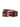 The Rowan Studded Belt Mahogany by Sanctuary Clothing features silver studs in different sizes and a shiny silver buckle, shown coiled on a white background.