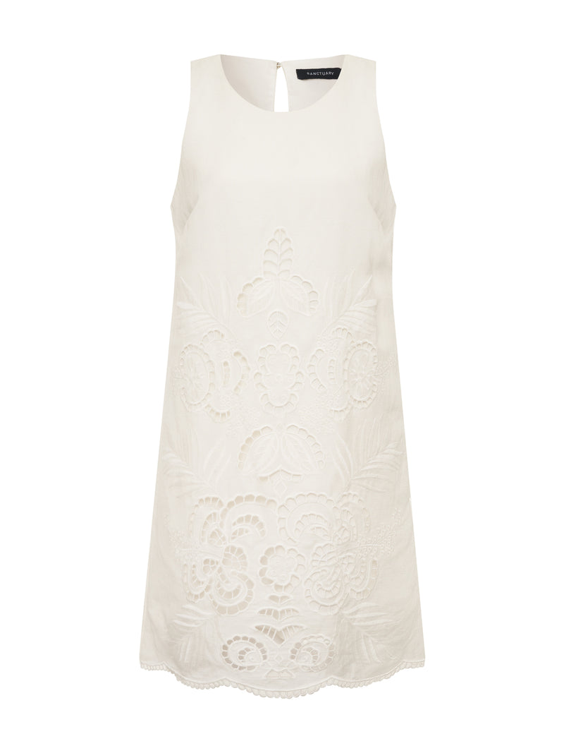 Embroidered Blooms Dress White alt 6