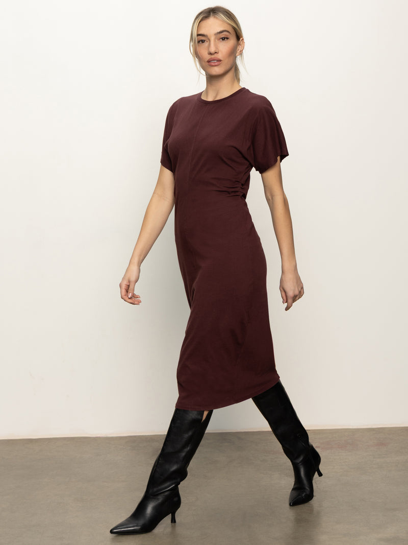 Cinched Waist T-Shirt Dress Chicory alt 3