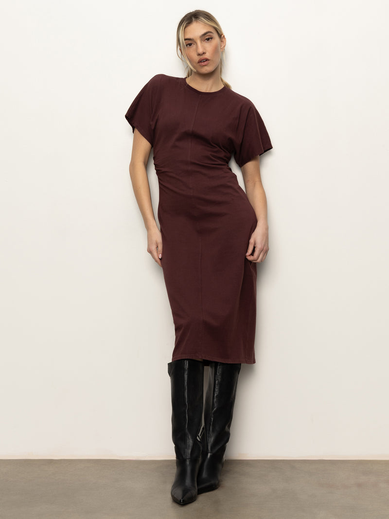 Cinched Waist T-Shirt Dress Chicory alt 2