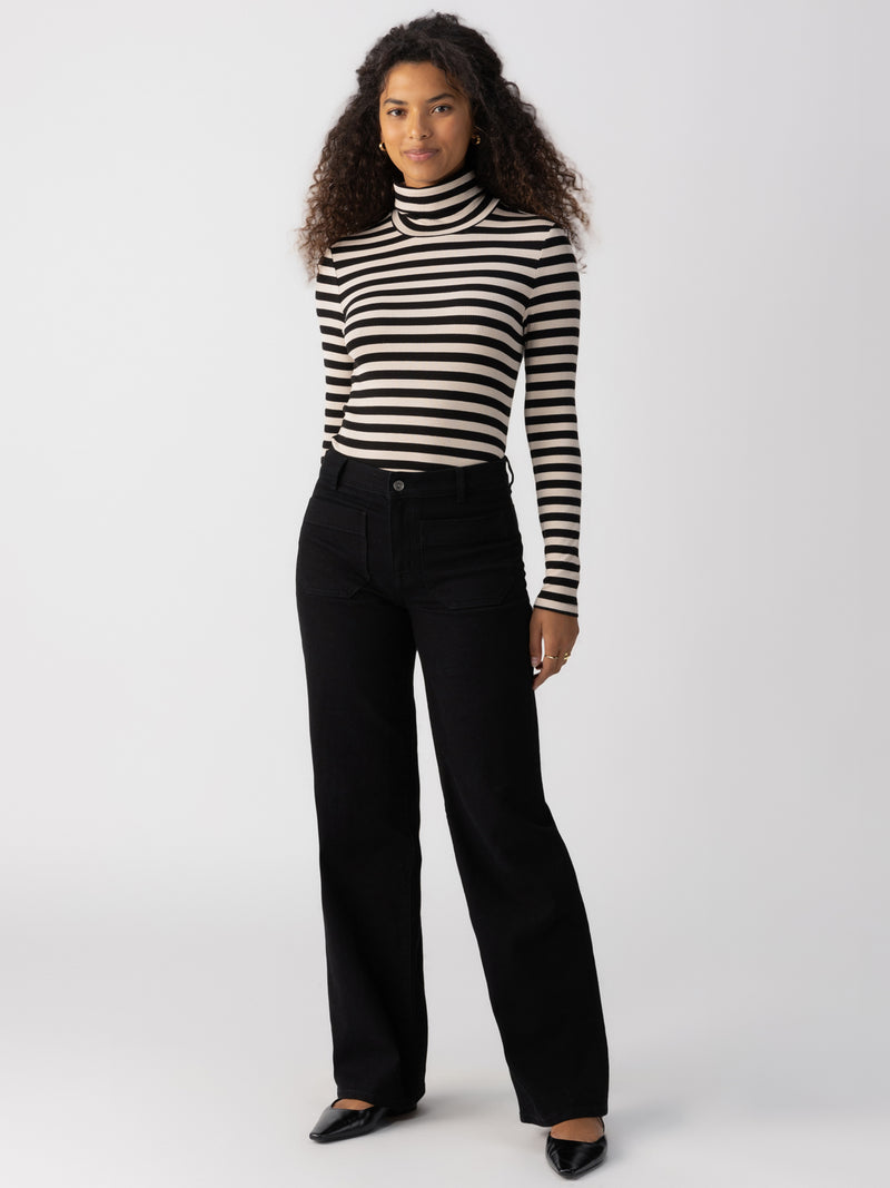 Marine Full Length Standard Rise Jeans Black alt 2