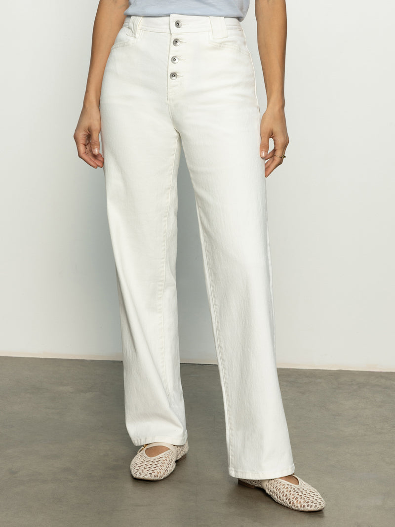 Luna Cuffed Standard Rise Jeans Bleached White alt 1