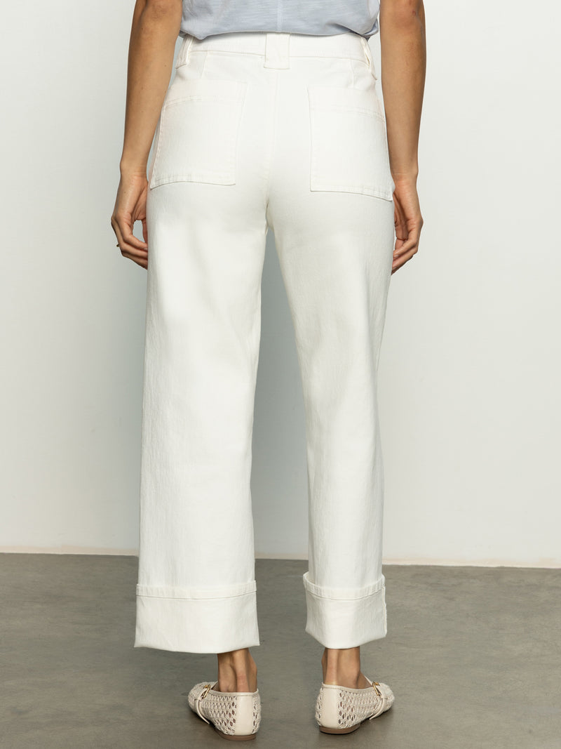 Luna Cuffed Standard Rise Jeans Bleached White alt 3