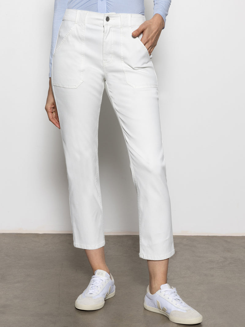 Sculpted Hayden Straight Crop Standard Rise Pant Brilliant White