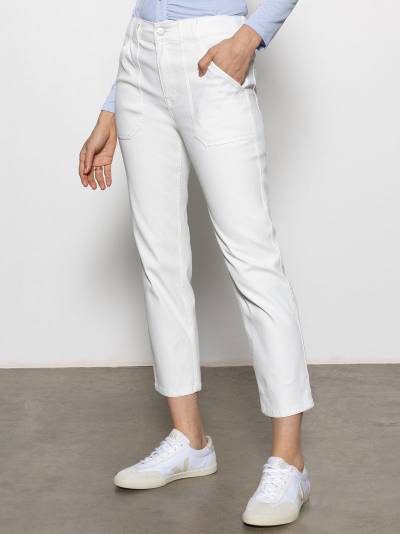 Sculpted Hayden Straight Crop Standard Rise Pant Brilliant White alt 2