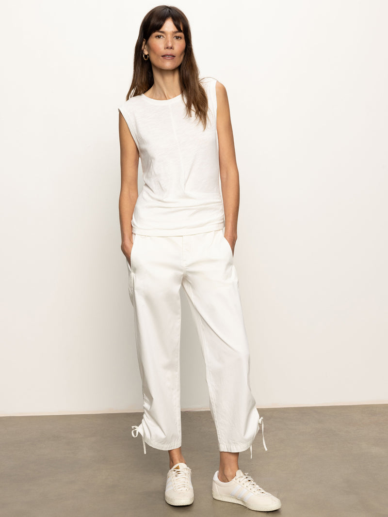 Utility High Rise Capri Pant Bleached White alt 3