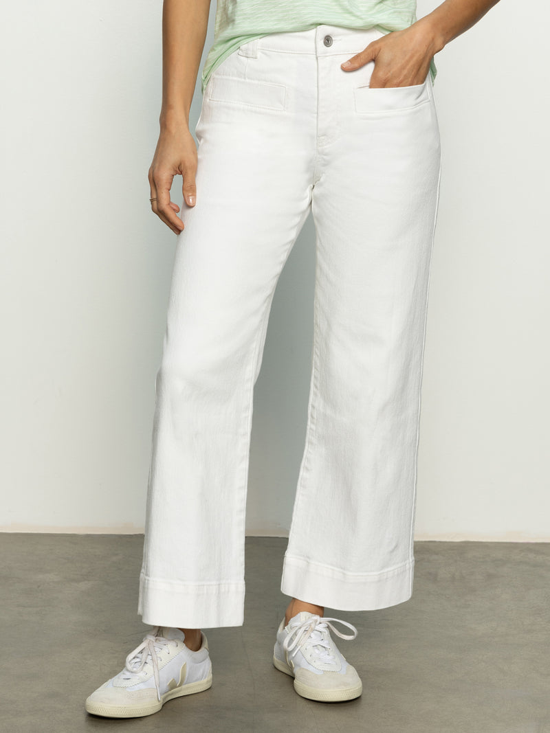 Voyage Standard High Rise Crop Pant Bleached White alt 3