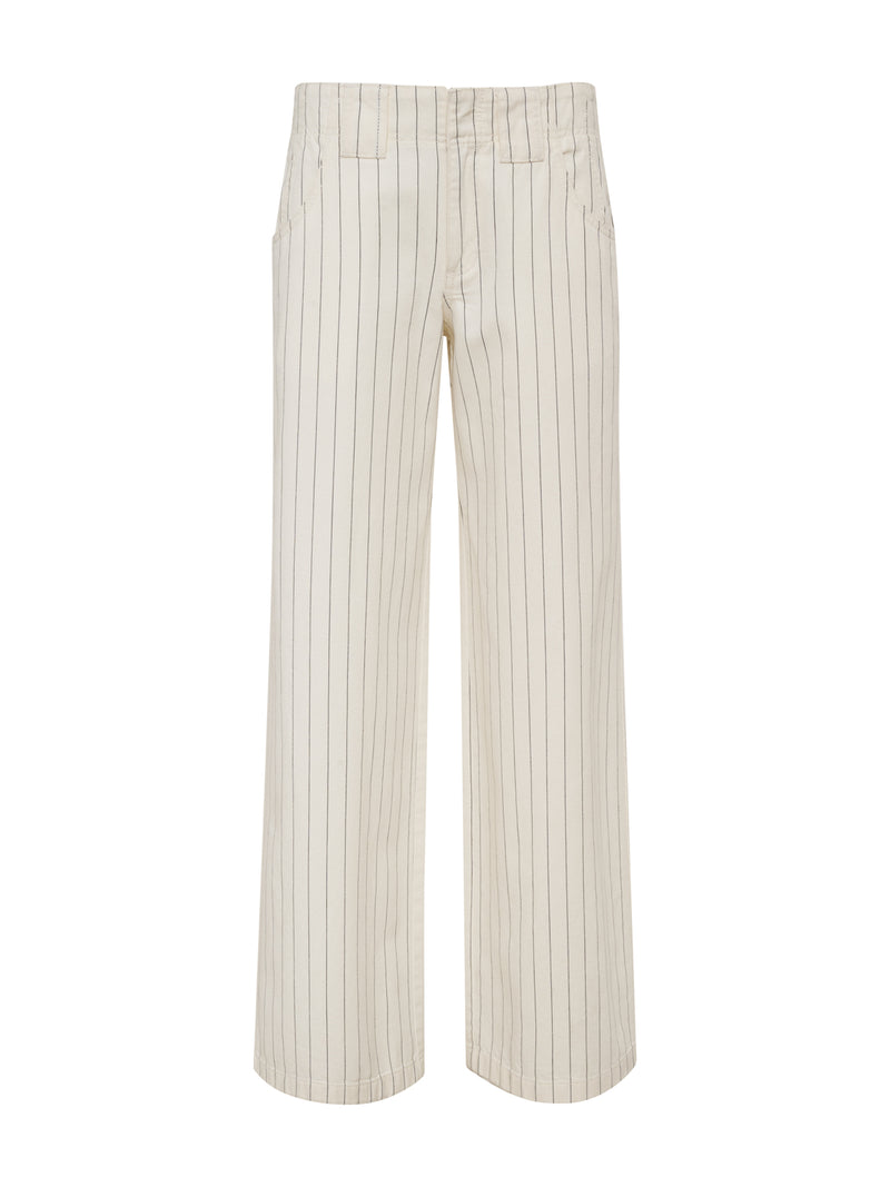 Arden Wide Leg Jeans Bleached White Pinstripe alt 6