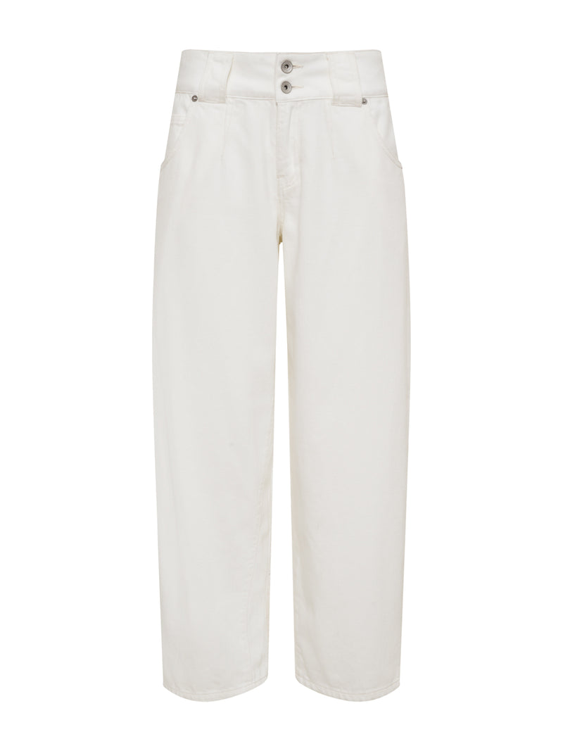Side Car Semi High Rise Barrel Jeans Bleached White alt 6