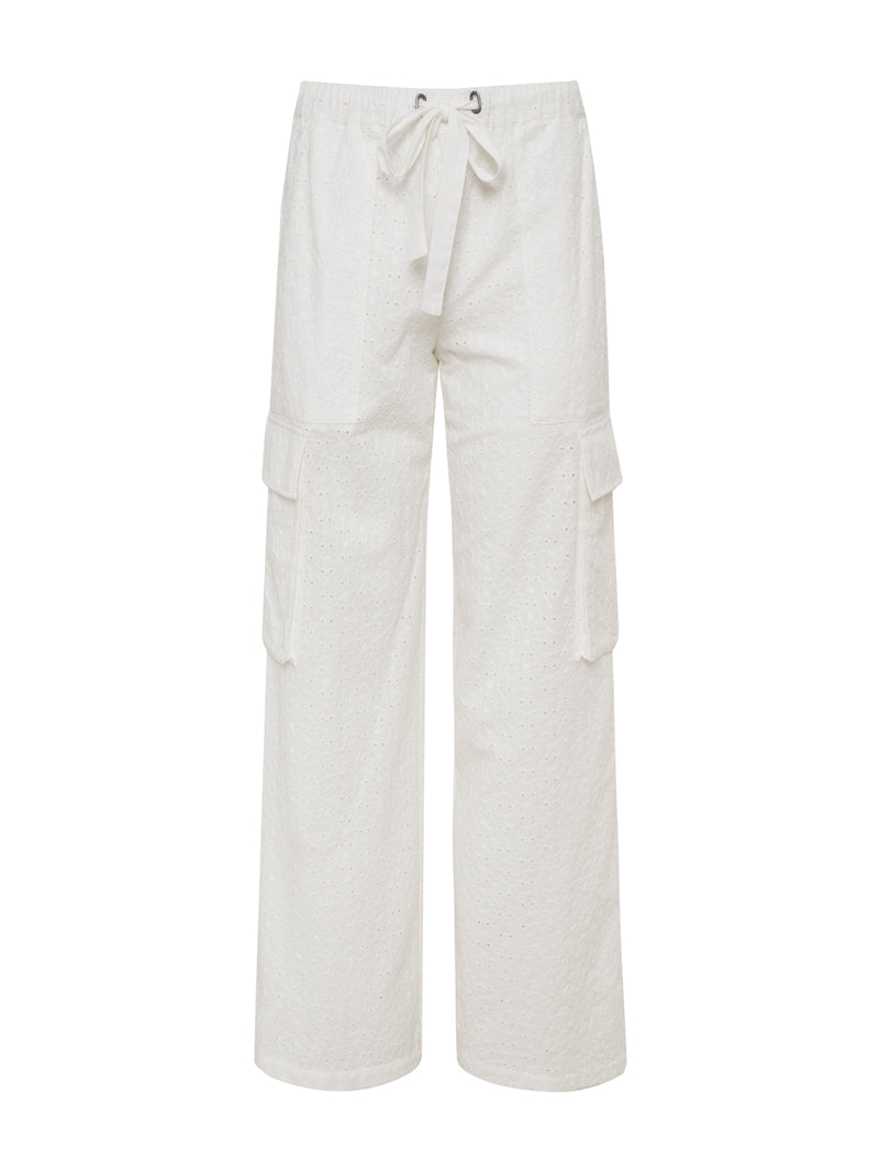 Free Time Eyelet Semi High Rise Pant Bleached White alt 6