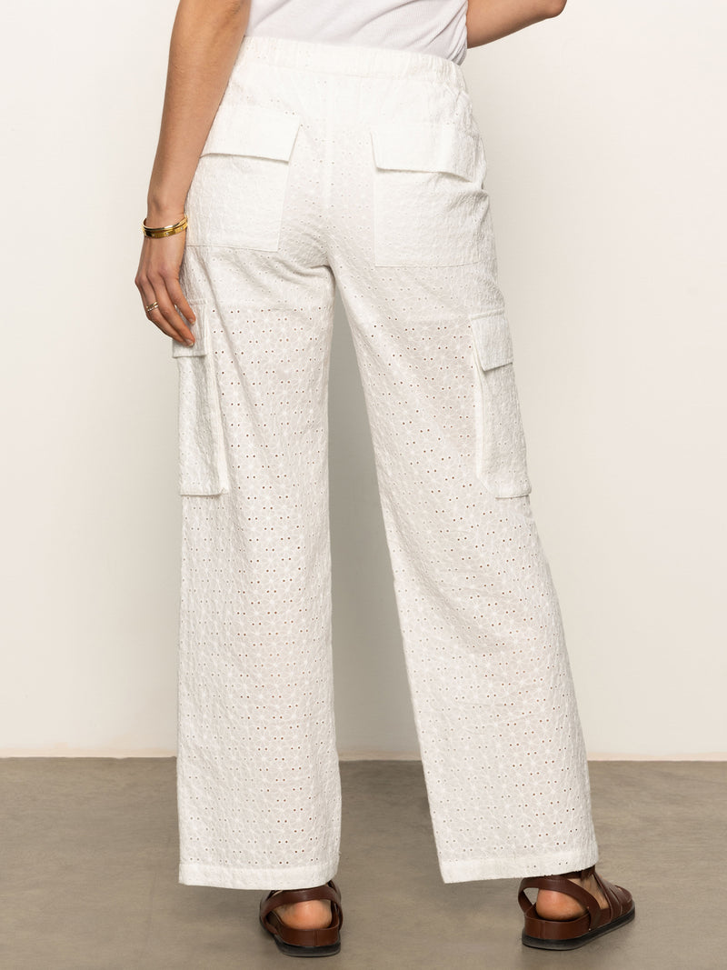 Free Time Eyelet Semi High Rise Pant Bleached White alt 2