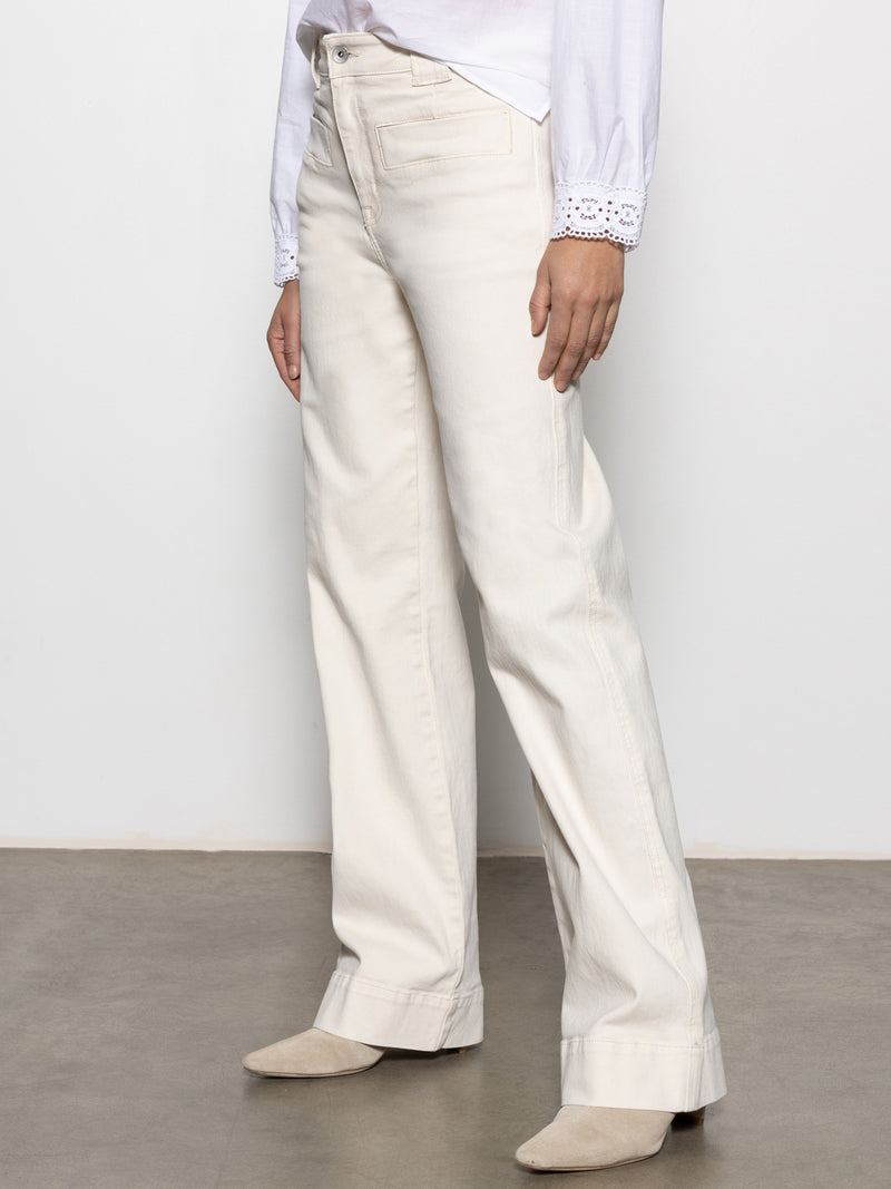 Voyage Standard Rise Full Length Pant Light Oat alt 3
