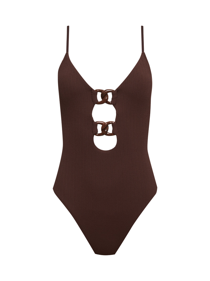 Stay Connected One-Piece Swimsuit Espresso alt 3