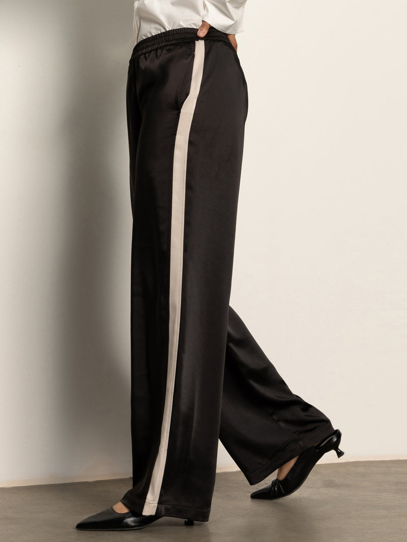 Satin Track Pant Black alt 2