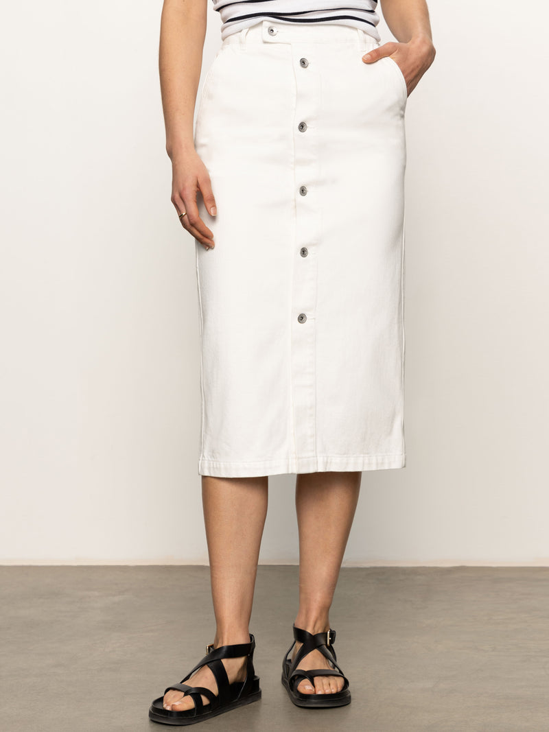 Carrier Denim Skirt Bleached White alt 3