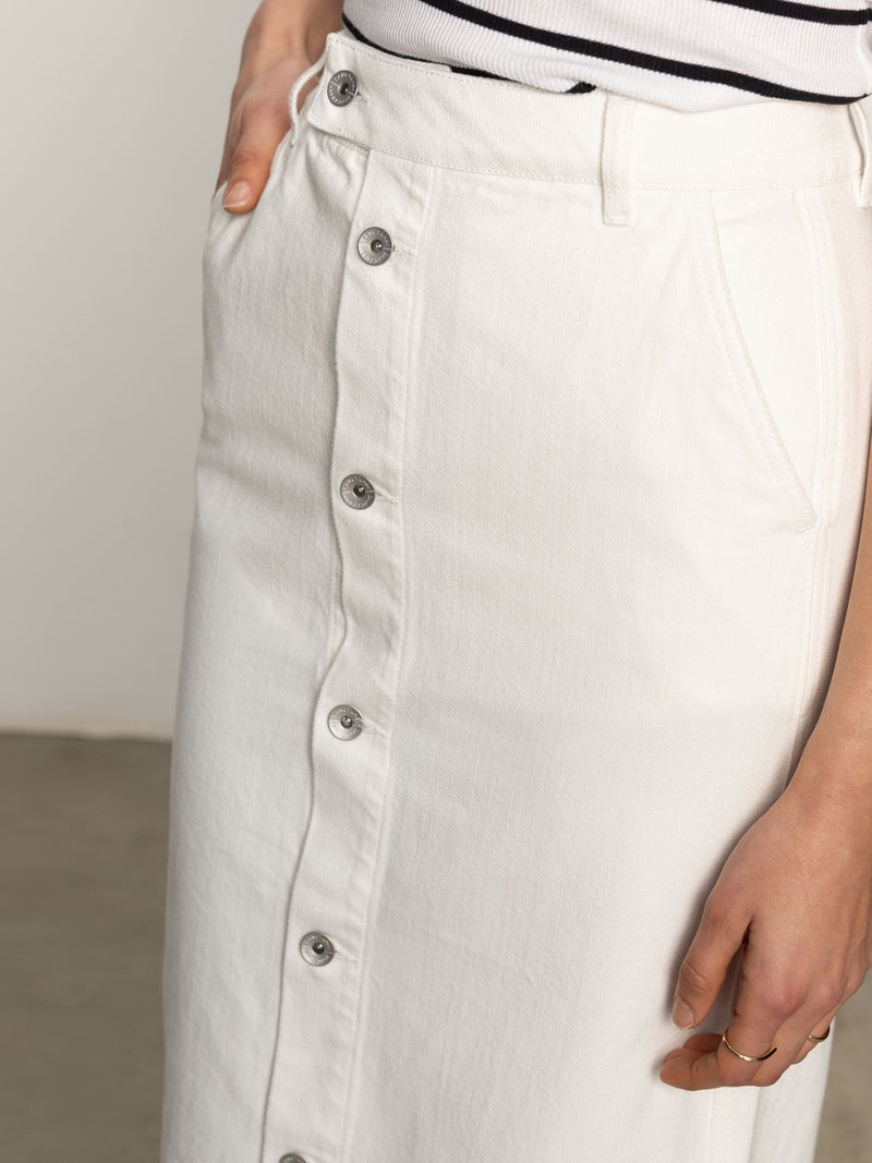 Carrier Denim Skirt Bleached White alt 4