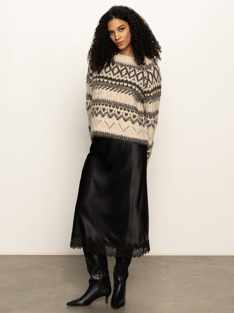 Slip Skirt With Lace Black alt 5